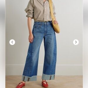 B SIDES Relaxed Lass Cuffed Barrel Jeans in Cate Wash